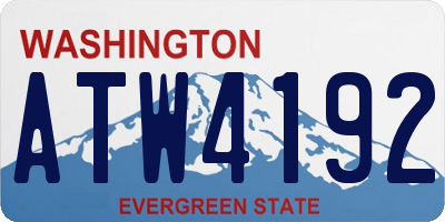 WA license plate ATW4192