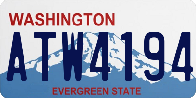 WA license plate ATW4194