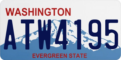 WA license plate ATW4195