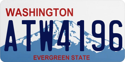 WA license plate ATW4196