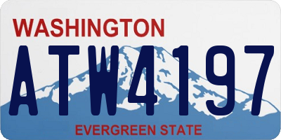 WA license plate ATW4197