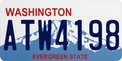 WA license plate ATW4198