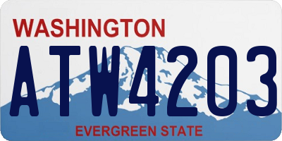 WA license plate ATW4203