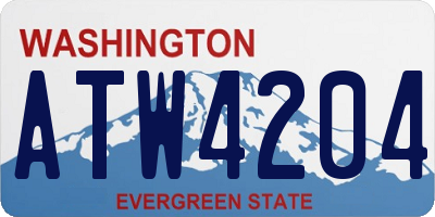 WA license plate ATW4204