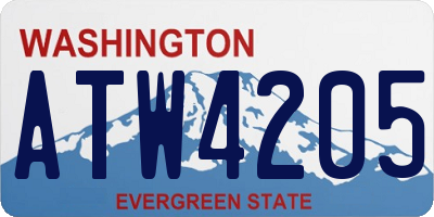 WA license plate ATW4205