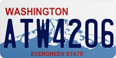 WA license plate ATW4206