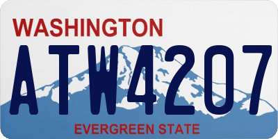 WA license plate ATW4207