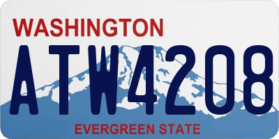 WA license plate ATW4208