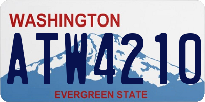 WA license plate ATW4210