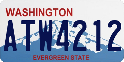 WA license plate ATW4212