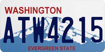 WA license plate ATW4215