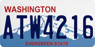 WA license plate ATW4216