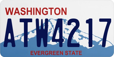 WA license plate ATW4217