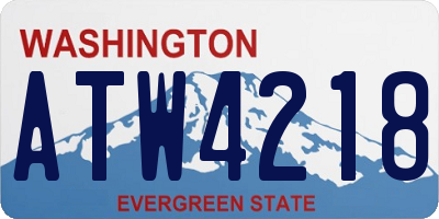 WA license plate ATW4218