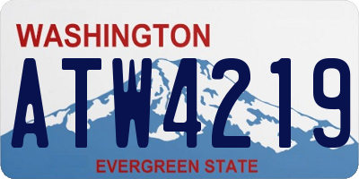 WA license plate ATW4219