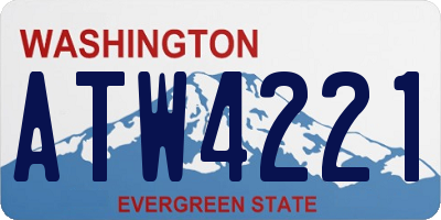 WA license plate ATW4221