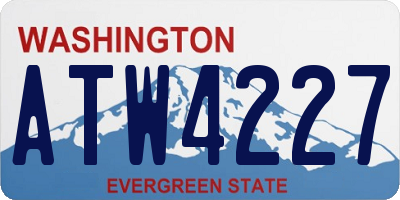 WA license plate ATW4227