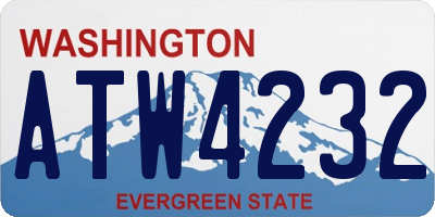 WA license plate ATW4232