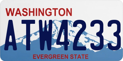 WA license plate ATW4233