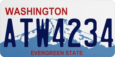 WA license plate ATW4234