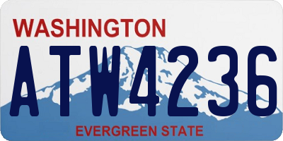 WA license plate ATW4236
