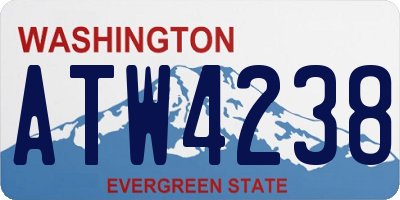 WA license plate ATW4238