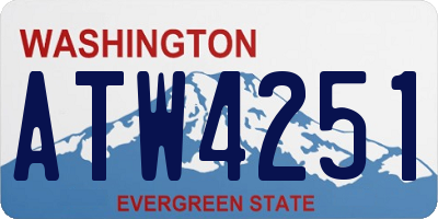 WA license plate ATW4251