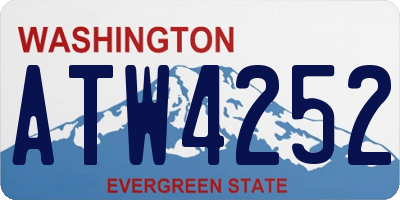 WA license plate ATW4252