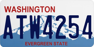 WA license plate ATW4254