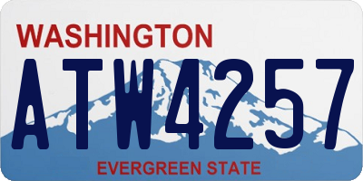 WA license plate ATW4257