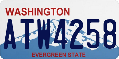 WA license plate ATW4258