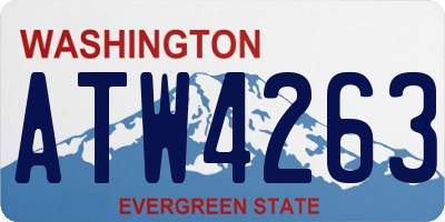 WA license plate ATW4263