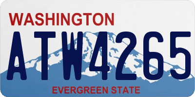 WA license plate ATW4265