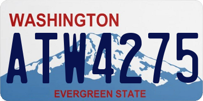 WA license plate ATW4275