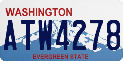 WA license plate ATW4278