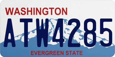 WA license plate ATW4285