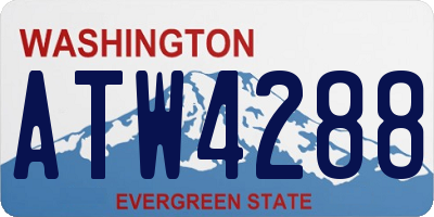 WA license plate ATW4288