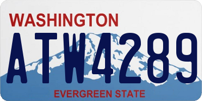 WA license plate ATW4289