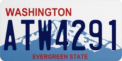 WA license plate ATW4291