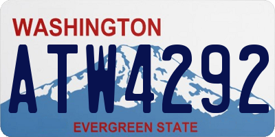 WA license plate ATW4292