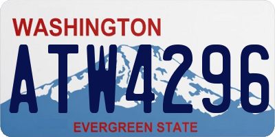 WA license plate ATW4296