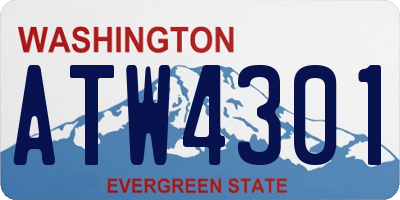 WA license plate ATW4301