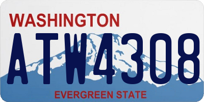 WA license plate ATW4308