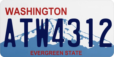 WA license plate ATW4312