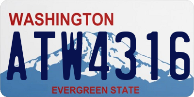 WA license plate ATW4316