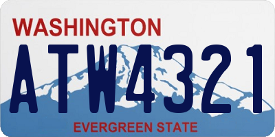 WA license plate ATW4321