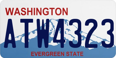 WA license plate ATW4323