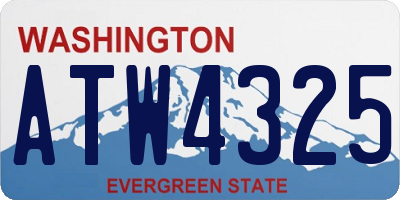 WA license plate ATW4325