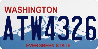 WA license plate ATW4326
