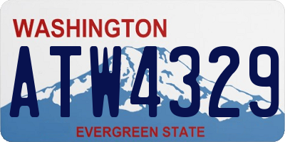 WA license plate ATW4329
